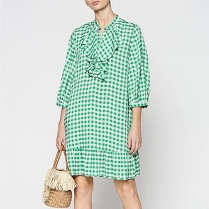 NWOT Scanlan Theodore Gingham Ruffle Dress